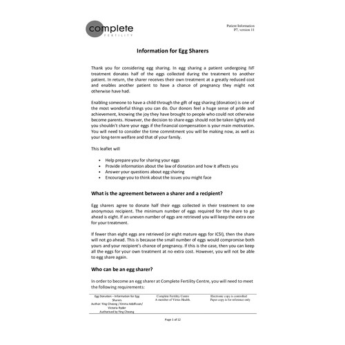 Egg Donation - Information for Egg Sharers 2023.pdf