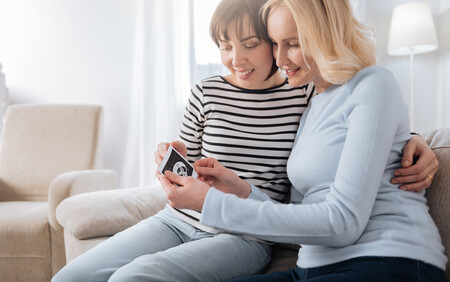 Same Sex Female Couple Looking At Ultrasound Picture