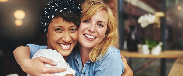 ladies hugging crop