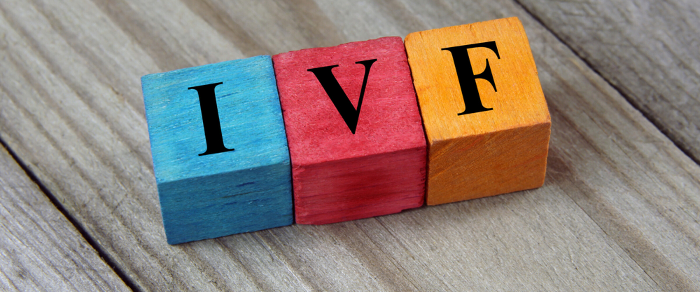 Colourful blocks spelling out IVF